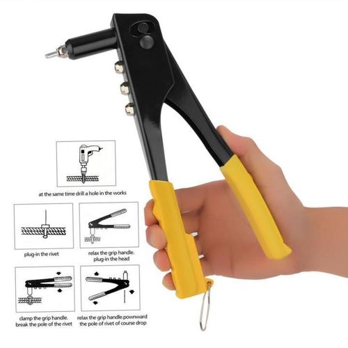 Professional Pop Rivet Gun Kit,Hand Riveter,Manual Rivet Tool -3/32-1/8-5/32"-3/16" Durable and Suitable for Metal, Plastic and Leather Gutter Wood Common DIY Fix Item | Buy Professional Pop Rivet Gun Kit,Hand Riveter,Manual Rivet Tool -3/32-1/8-5/32"-3/16" Durable and Suitable for Metal, Plastic and Leather Gutter Wood Common DIY Fix | SPOP Enterprise Global